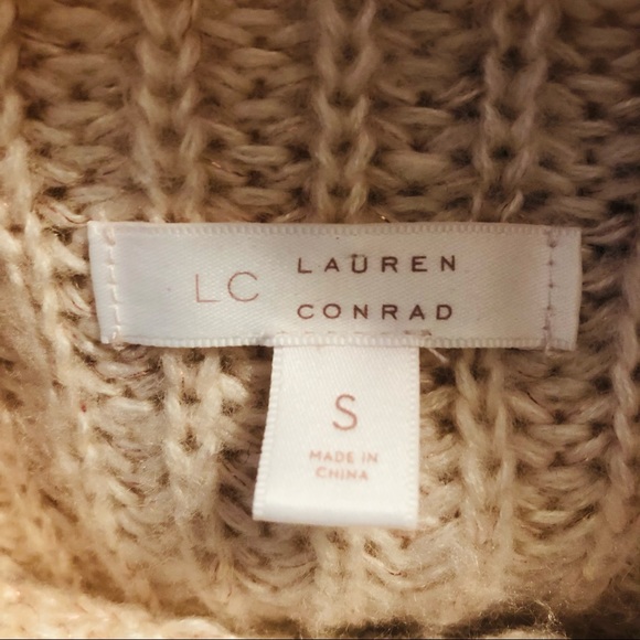 LC Lauren Conrad loose weave funnel neck pullover sweater S - Picture 13 of 14